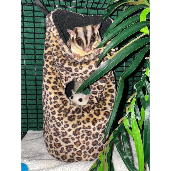Bolsa Nido Tubular Suspendida con Estampado Animal para Pequeñas Mascotas Anidadoras