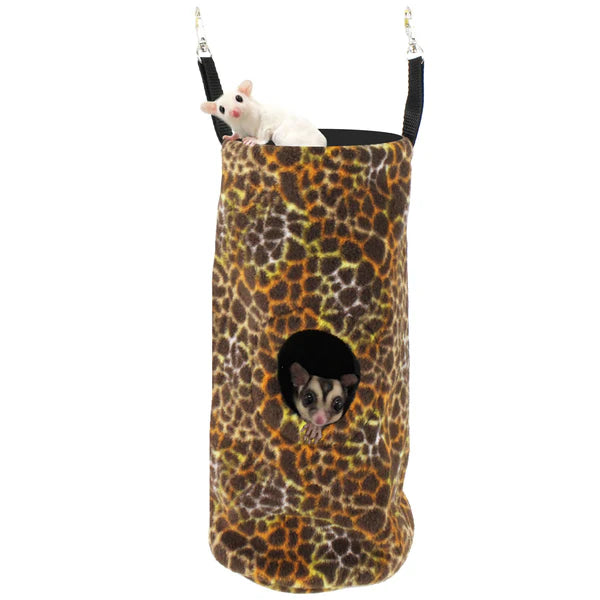 Bolsa Nido Tubular Suspendida con Estampado Animal para Pequeñas Mascotas Anidadoras