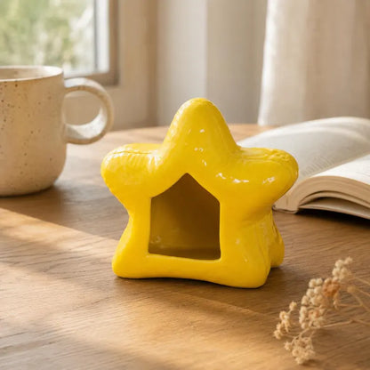 Refugio Decorativo en Forma de Estrella para Hámsters, Pequeños Roedores y Reptiles de Recinto