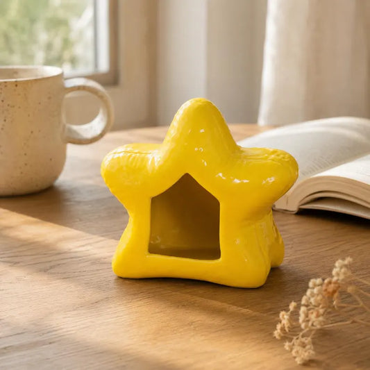 Refugio Decorativo en Forma de Estrella para Hámsters, Pequeños Roedores y Reptiles de Recinto
